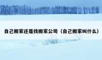 自己搬家還是找搬家公司（自己搬家叫什么）