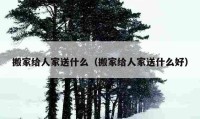 搬家給人家送什么（搬家給人家送什么好）