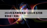 2022年五月搬家吉日（2022年五月搬家吉日一覽表）