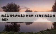 搬家公司電話哪家好點(diǎn)推薦（正規(guī)的搬家公司電話）