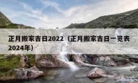 正月搬家吉日2022（正月搬家吉日一覽表2024年）