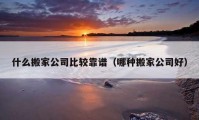 什么搬家公司比較靠譜（哪種搬家公司好）