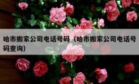 哈市搬家公司電話號碼（哈市搬家公司電話號碼查詢）