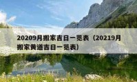 20209月搬家吉日一覽表（20219月搬家黃道吉日一覽表）