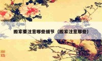 搬家要注意哪些細(xì)節(jié)（搬家注意那些）