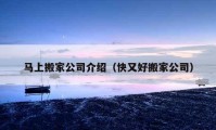 馬上搬家公司介紹（快又好搬家公司）