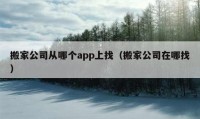 搬家公司從哪個app上找（搬家公司在哪找）