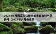 2024年8月搬家入住新房的吉日吉時(shí)一覽表嗎（2024年八月份日歷）