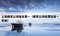 上海搬家公司排名第一（搬家公司收費(fèi)標(biāo)準(zhǔn)一覽表）