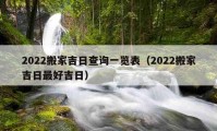 2022搬家吉日查詢一覽表（2022搬家吉日最好吉日）