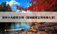 深圳十大搬家公司（深圳搬家公司有哪幾家）