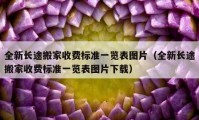 全新長(zhǎng)途搬家收費(fèi)標(biāo)準(zhǔn)一覽表圖片（全新長(zhǎng)途搬家收費(fèi)標(biāo)準(zhǔn)一覽表圖片下載）