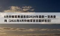 8月份搬家黃道吉日2024年最新一覽表查詢（2021年8月份搬家吉日最好吉日）