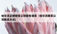 哈爾濱正規(guī)搬家公司都有誰家（哈爾濱搬家公司聯(lián)系方式）