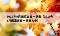 2019年9月搬家吉日一覽表（2019年9月搬家吉日一覽表大全）