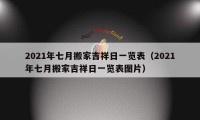 2021年七月搬家吉祥日一覽表（2021年七月搬家吉祥日一覽表圖片）