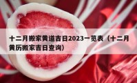 十二月搬家黃道吉日2023一覽表（十二月黃歷搬家吉日查詢）