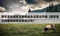 搬家是提前把東西搬進(jìn)去還是當(dāng)天搬（搬家是否需要提前把東西搬過(guò)去）