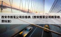 西安市搬家公司價格表（西安搬家公司搬家收費(fèi)標(biāo)準(zhǔn)）