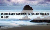 武漢搬家公司長途搬家價格（武漢長途搬家市場價格）