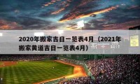 2020年搬家吉日一覽表4月（2021年搬家黃道吉日一覽表4月）