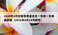 2024年8月份搬家黃道吉日一覽表一覽表最新版（2021年8月24號搬家）