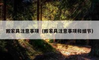 搬家具注意事項（搬家具注意事項和細(xì)節(jié)）