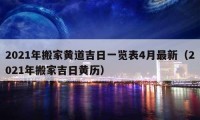 2021年搬家黃道吉日一覽表4月最新（2021年搬家吉日黃歷）