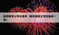 南京搬家公司價目表（南京搬家公司價格表一覽）