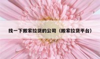 找一下搬家拉貨的公司（搬家拉貨平臺(tái)）