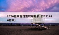 2024搬家吉日吉時對照表（2021424搬家）